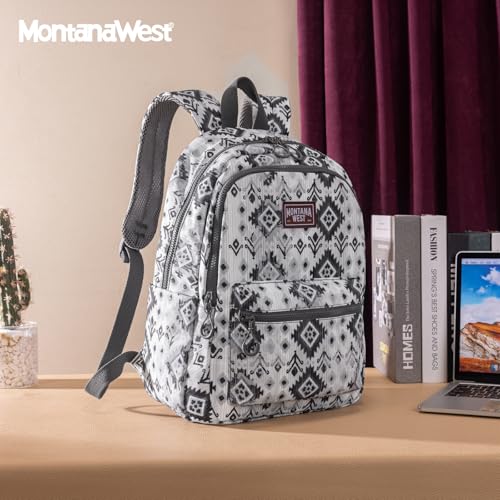 Montana West Backpack Purse for Women Western Aztec Backpack Purse Lightweight Casual Daypack for Travel - color: Black