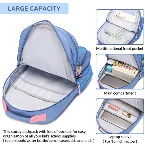Water Resistant Backpack for Teen Girls Boys Students, Casual Multi Pockets Daypack with 15.6 inch Laptop pocket for Travel School College (Black) - color: Black With Embroidery