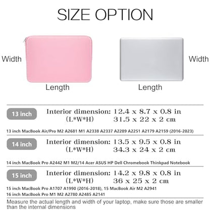 14 Inch Laptop Sleeve Protective Case Soft Cover Compatible with 14 Inch Acer ASUS HP Dell Chromebook Thinkpad Notebook, Pink - color: Pink, size: 14 inch