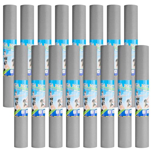 3 mm Thick Yoga Mat Bulk, Non Slip Exercise Workout Fitness Pad for Women Men, Gym Home Yoga Pilates, Easy to Clean, Sturdy PVC - color: Grey