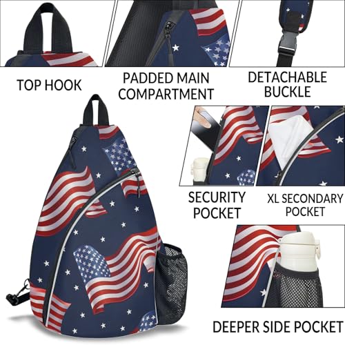 Pickleball Bag for Women Men Adjustable Crossbody Sling Backpack Hold Pickleball Paddle Water Bottle - color: Multicolor 9