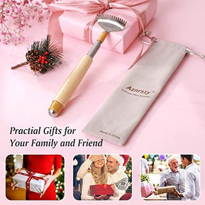 Best Telescoping Back Scratcher, Back-Scratcher for Women Men Kids with Wood Handle, Steel Massage Roller, Wide Claw, Handheld Head Scratcher Back Massager Extend Up to 24Inch - color: Natural Wood, size: 1 Count (S-24")