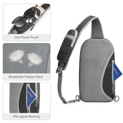 G4Free Sling Bag for Men Women,RFID Blocking, Crossbody Backpack,Travel - color: Black