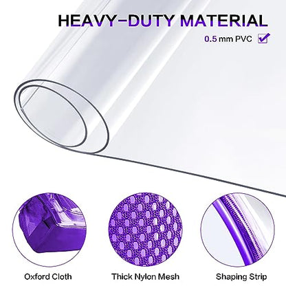 Clear Backpack Heavy Duty Large Transparent Backpack with Reinforced Bottom for College, Travel, Workplace Security - Purple - color: Purple