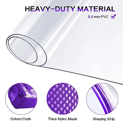Clear Backpack Heavy Duty Large Transparent Backpack with Reinforced Bottom for College, Travel, Workplace Security - Purple - color: Purple