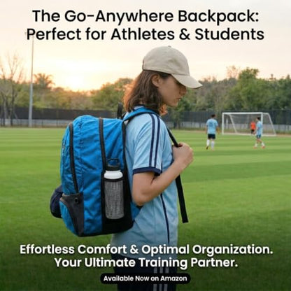 Soccer Ball Bag-Backpack for Basketball,Volleyball with Cleat Shoes and Ball Compartment for Sports Team,Trainning - color: Blue