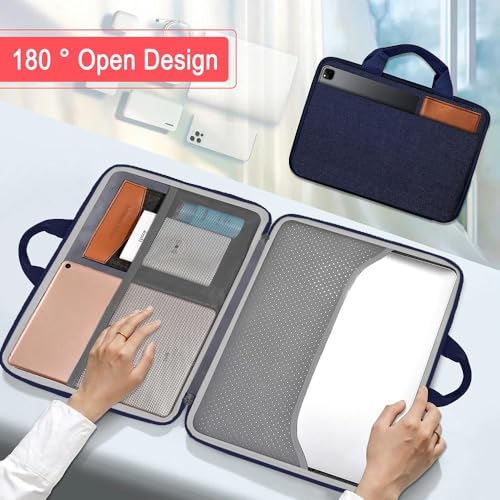 Hseok Laptop Case 13.3-14 inch Sleeve, TSA Computer Handbag Water-Resistant and Shockproof Bag Compatible with MacBook Pro/Neo 14", Mac Air/Pro 13.3" and 13"-14" Notebooks Chromebooks,Blue - color: Blue