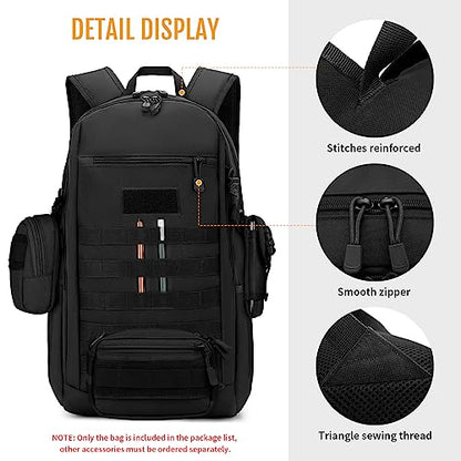 HUNTVP 10L/20L/30L Tactical Backpack Military MOLLE Backpack Rucksack Gear Tactical Assault Pack for Hunting Camping Trekking (30L-Black) - color: Black, size: 30L