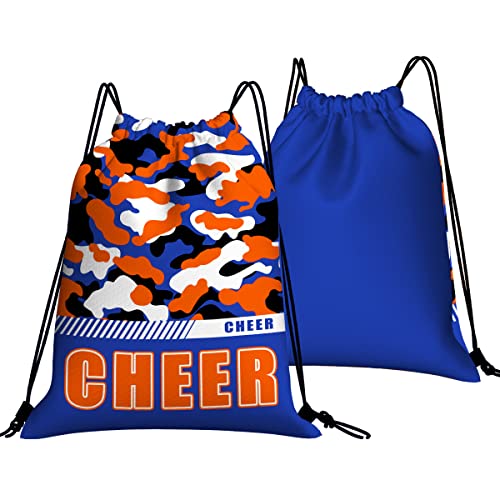 Drawstring Backpack Waterproof Gym Drawstring Bags Sports String Bag Camo Sackpack-Royal Blue Cheer Drawstring Bag - color: Cheer Drawstring Bags-camo Royal Blue