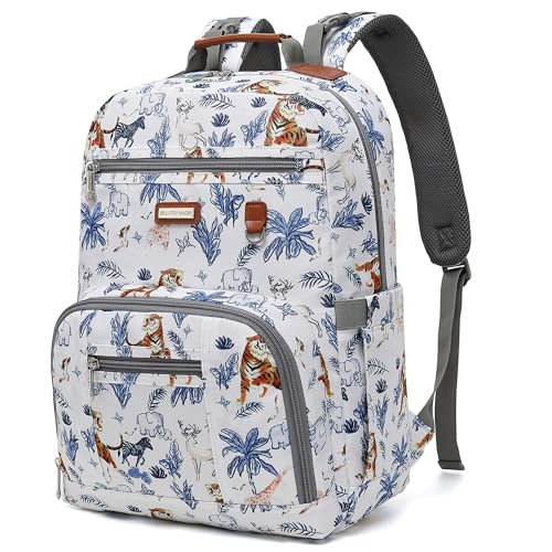 Diaper Bag Backpack, Large Baby Nappy Bags with Portable Changing Pad for Boys and GirlsMultifunction Travel Baby Bag for Moms Dads, Shower Gifts Waterproof and Stylish - color: Animal Beige