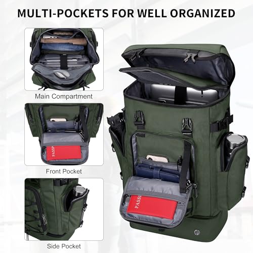 WITZMAN Travel Backpack for Men Women Carry on Bags for Airline Approved Convertible Duffle Luggage Backpack Shoe Compartment（B691 Light Green） - color: Green New