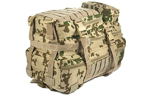 Mil-Tec Unisex Assault Pack - Rugged Durable Lightweight Ergonomic Versatile Tactical Outdoor Camping Hiking Backpack with Adjustable Padded Shoulder Straps & MOLLE Loops, Tropical Camo, 20L - color: Tropical Camo, style: 20l