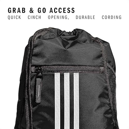 adidas Alliance Sackpack – Drawstring Backpack for Sports, Small Gym Bag, Black/2, OSFA - color: Black/2