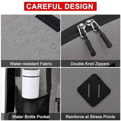 Casual Laptop Backpack,School Backpack Large Bookbag with USB for High School College Students Office Business, Grey - color: Grey, size: 15.6 Inch