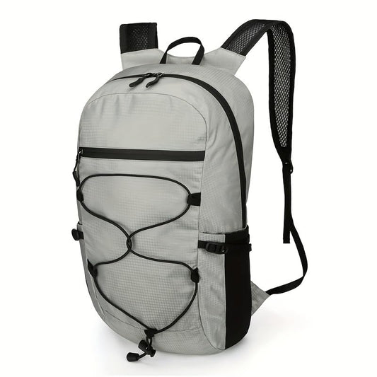 Foldable Hiking Daypack, Compact And Portable Outdoor Sports Backpack, Suitable for Hiking, Travel, Commuting, And Fitness. (Light Gray) - color: Light Gray