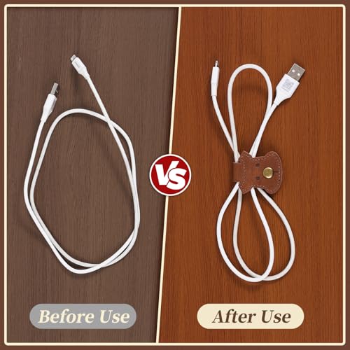 2 PCS Cord Organizer,Cord Keeper,Cable Organizer USB Holder,Cable Straps,Earbud case,wrap Headphone,Headset Winder,Earphone Clips Ties,stocking stuffers Gifts for Women Leather Pet - style: Pet