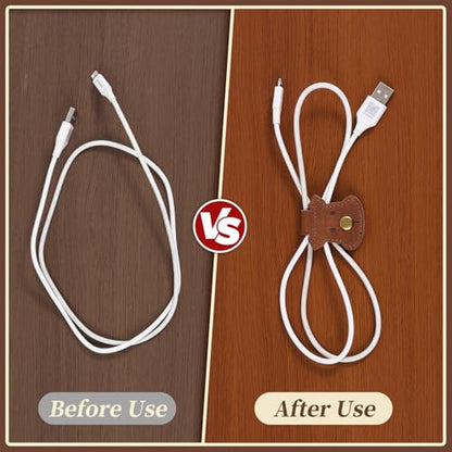 2 PCS Cord Organizer,Cord Keeper,Cable Organizer USB Holder,Cable Straps,Earbud case,wrap Headphone,Headset Winder,Earphone Clips Ties,stocking stuffers Gifts for Women Leather Pet - style: Pet