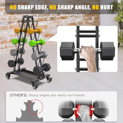 Kipika Heavy Duty 3 Tier Dumbbell Rack Multifunctional, Weight Rack for Dumbbells, Home Gym Equipment, Suitable for Storage of Dumbbell, Kettle Bell, Barbell Plate, Barbell Bar - color: 5 Tier Tilt Shelf