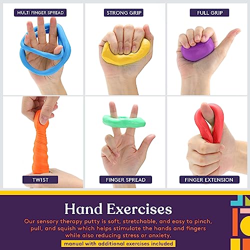 Special Supplies Physical Hand Therapy Putty Kit, Finger Exercisers, Hand Strengtheners, 15 Set Grip Strength,Dexterity, Mobility, Injury Stress Relief