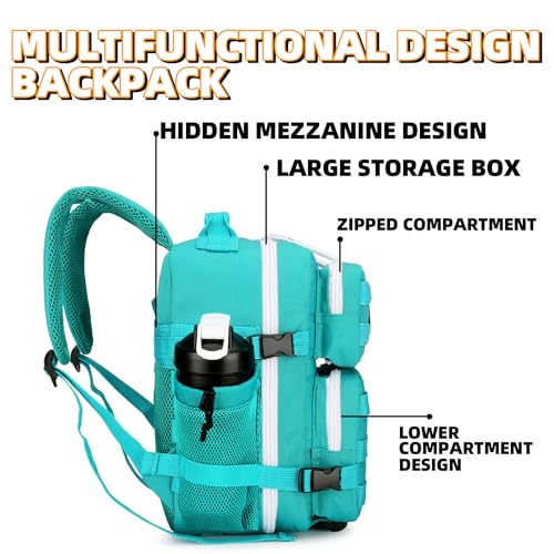 9L Mini Tactical Backpack for Men and Women Tactical Backpack Small for Hiking Small Tactical Bag Fitness Pack - color: Lake Blue