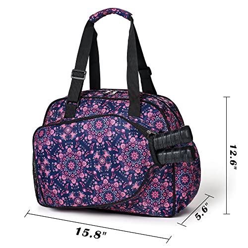 Boulder Bee Pickleball Tote Bag for Women with Paddle Holder - color: Baroque