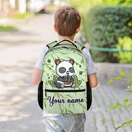 Personalized Panda Backpack for Girls Boys, 16 Inch Panda Theme Bookbag with Adjustable Straps, Durable, Lightweight, School Bag with Large Capacity - color: Panda1-1