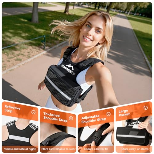 Adjustable Weighted Vest Women Men,1-12/1-20/1-30 LBS Weight Vests with Adjustable Shoulder Strap, 8 Ironsand, Large Pocket, Reflective Strip,Weighted Vest Men and Women for Workout, Strength Training - size: 1-20 lbs