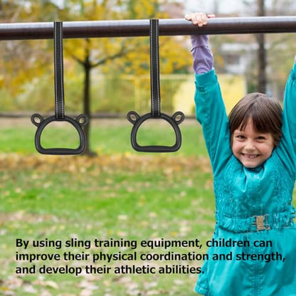 FRCOLOR ’s Gymnastics Rings Set – Adjustable Pull-up Rings with 2m Straps, Thickened Indoor Fitness Circles for Home Strength Training and Bodyweight Exercise