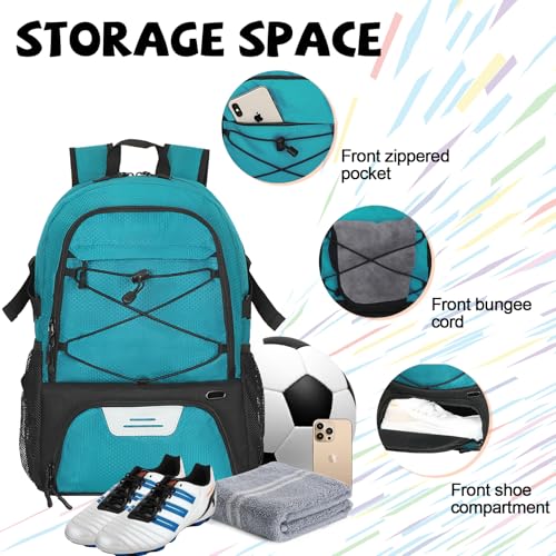Goloni 35L Basketball Bag,Basketball Backpack with Shoe and Ball Compartment,Backpack for Soccer, Volleyball - color: Lake Blue