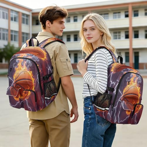 Bolaz Basketball Light Travel Backpack 14 Inch Laptop Computer Bag Sturdy School Bag College Bookbag