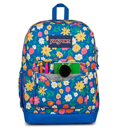 JanSport Cross Town Plus Backpack - Large Main Compartment, Side Water Bottle Pocket, 15-Inch Padded Laptop Sleeve - Flower Market - color: Flower Market