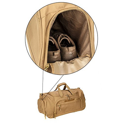 Gym Duffel Bag for Men Sports Duffel Bag with Shoe Compartment (TAN-Model B) - color: TAN-Model B