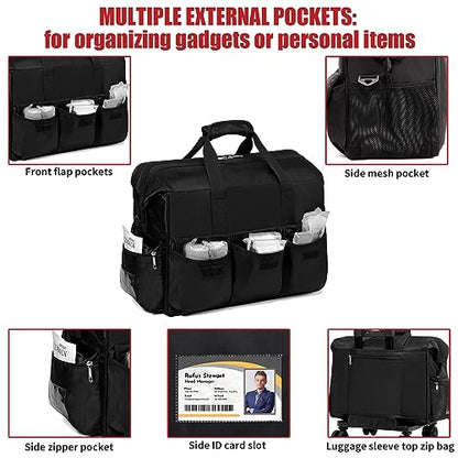 Nurse Rolling Medical Duffle Bag Work Nursing School College Student Must Have Clinical Home Health Cna Nr Gifts Carry On Bag with Wheels Doctor Emt Ems Healthcare Equipment Homecare Physician (Black) - color: Black