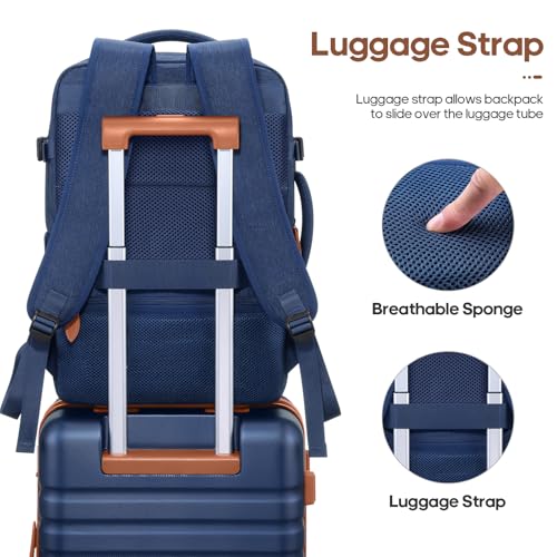 UKEIN Luggage Sets 3 Piece, PC Hardside Large Luggage 28 Inch With Spinner Wheels with TSA Lock, Checked Suitcase Set With Travel Backpack for Men (Blue, 3 piece set (28inch)) - color: Blue, size: 3 piece set (28inch)