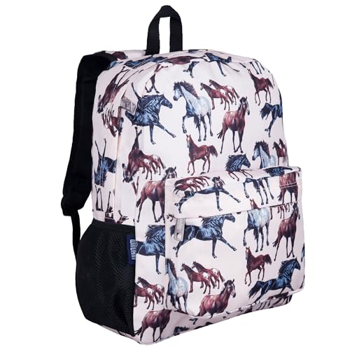 Wildkin Kids 16 Inch Elementary School Backpack for Girls – Durable Padded Bag with Adjustable Straps for School, Travel & Everyday Use, Multiple Pockets, Ages 6–13 – Horse Dreams - color: Horse Dreams