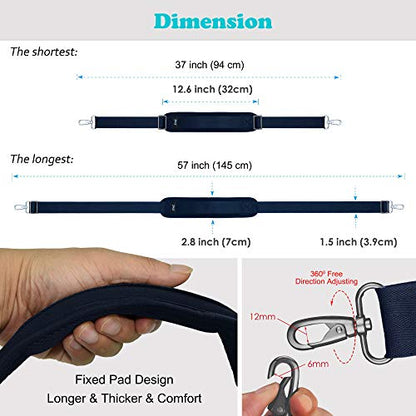 ZINZ Bag Shoulder Strap, Padded Adjustable Shoulder Strap Replacement - color: Blue, size: 57"