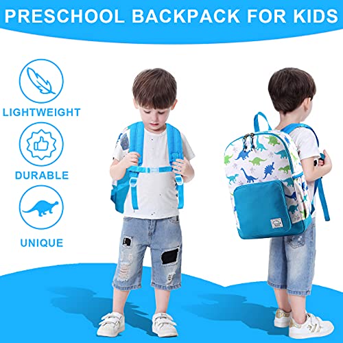 VASCHY Kids backpacks, Cute Lightweight Water Resistant Preschool Backpack for Boys and Girls Chest Strap | Cute - color: Dinosaurs White, size: Small (4-6 Yrs) - 15'' H