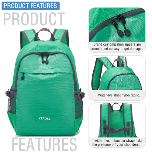 YZAOLL 20L Small Hiking Backpack Lightweight Day Packs, Packable Backpack for Women Men Travel Camping Vacation,LQing - color: A-20l-qing