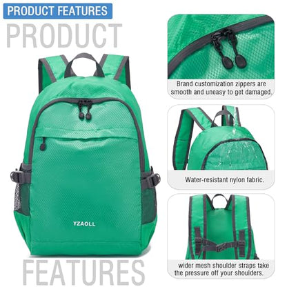 YZAOLL 20L Small Hiking Backpack Lightweight Day Packs, Packable Backpack for Women Men Travel Camping Vacation,LQing - color: A-20l-qing