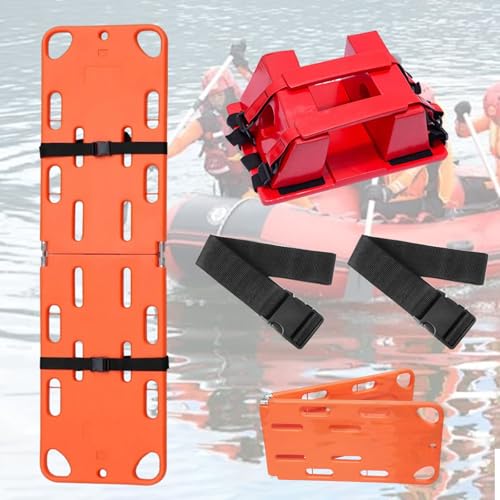 Foldable Spine Stretcher with Head Imlizer - Water- Floating Backboard for Lifeguards, Emerncy Responders, and Lifesaving Situats - color: Spine Board+head Immobilizer