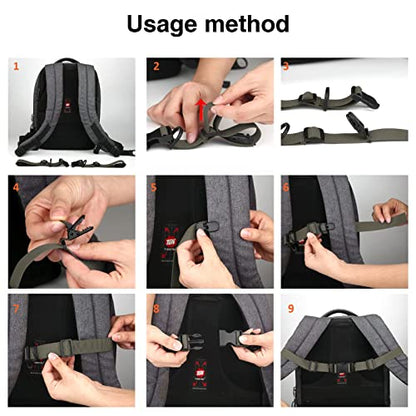 2 Pcs Adjustable Backpack Sternum Straps Chest Belt Hardness Strap with Anti-slip Fixed Clips for Camping Hiking - color: Navy Green
