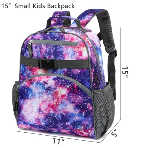FlowFly Kids Backpack for Toddler Boys Girls, Simple Lightweight Bookbag for Daycare Kindergarten Elementary School Travel, Small Modern Bag (Medium 15''), Galaxy - color: Galaxy, style: Kids Medium: 12l