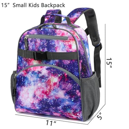 FlowFly Kids Backpack for Toddler Boys Girls, Simple Lightweight Bookbag for Daycare Kindergarten Elementary School Travel, Small Modern Bag (Medium 15''), Galaxy - color: Galaxy, style: Kids Medium: 12l