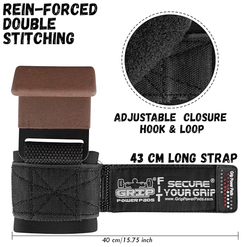 Weight Lifting Rod Hooks Heavy Duty Wrist Wraps Power Weight Lifting Training Gym Grips Straps Set of 2 - color: Brown, size: WOMEN-Wrist Size Small/Medium
