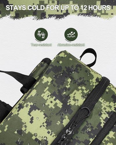Fishing Backpack with Removable Bait Binder, Large Water Resistant Tackle Bag Storage Gear and Equipment for Fishing, Camping, Hiking, Green - color: Green Camo - Detachable