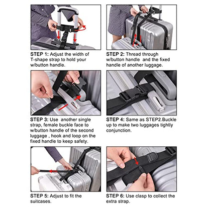Vigorport Luggage Connector Straps for Suitcase, Add A Bag Suitcase Belt - size: 1.5'' - X-Large