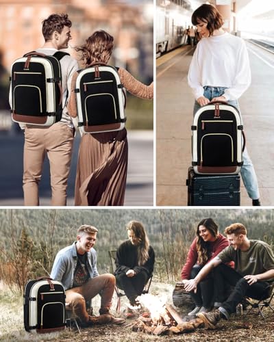 LOVEVOOK Carry On Backpack, 50L Large Travel Backpack For Airplanes, TSA Personal Item Travel Bag, Waterproof Daypack Fits 18 Inch Laptop, Business Weekender Overnight with 3 Packing Cubes, Black Grey - color: Black-grey, size: 50l-18 Inch-4pcs Standard