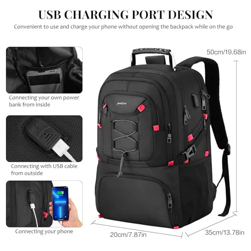 YAMTION Men Laptop Backpack 18.4in with Shoe Compartment for Gym Camping,Large Carry On Travel Bag,Boys College Bookbag School Backpack for Women