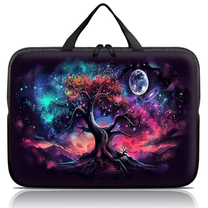 14 15 15.4 15.6 inch Laptop Handle Bag Computer Bag, Pouch Holder Notebook Sleeve Cover Soft Case Compatible for Dell,Lenovo,Toshiba HP, Asus Notebook-Glowing Tree Moon - color: Glowing Tree Moon