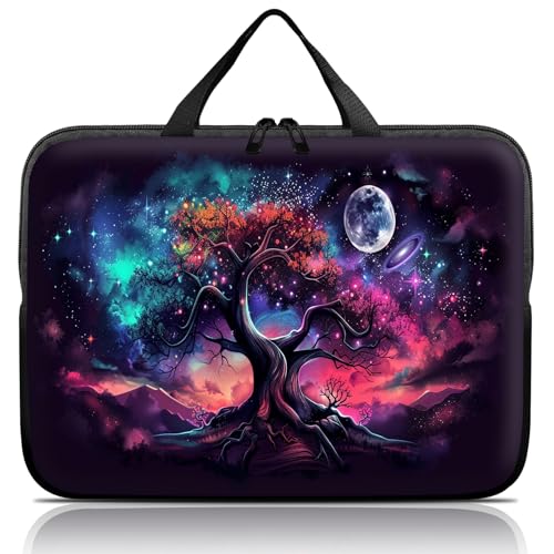 14 15 15.4 15.6 inch Laptop Handle Bag Computer Bag, Pouch Holder Notebook Sleeve Cover Soft Case Compatible for Dell,Lenovo,Toshiba HP, Asus Notebook-Glowing Tree Moon - color: Glowing Tree Moon